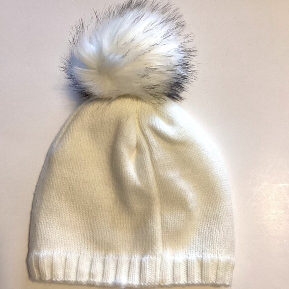 BB Collection White Snowflake Beaded Beanie Knit Hat Winter Skiing Warm Toque - Picture 4 of 7